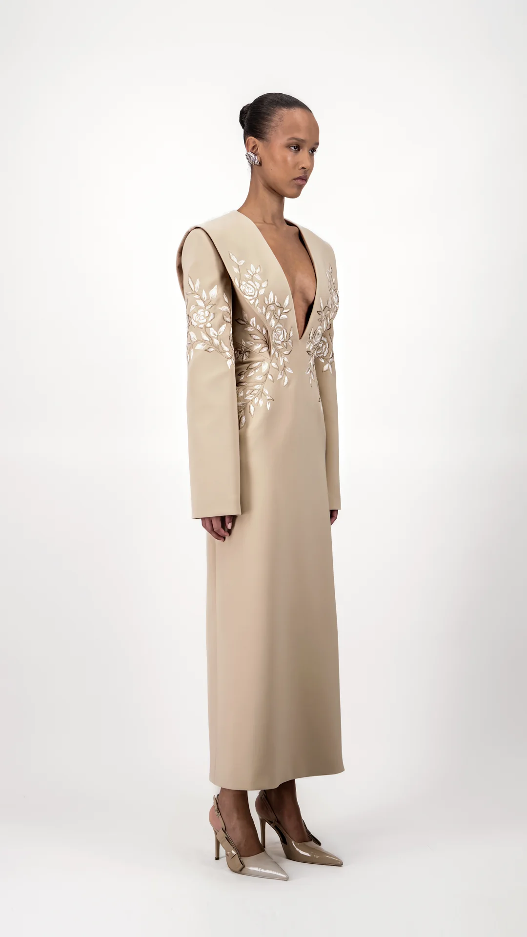 Deep-V Midi Dress - Image 3