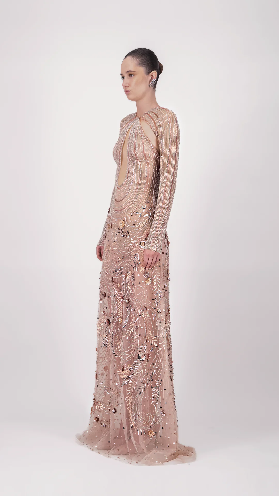 Embellished Cut-Out Long Dress - Image 3