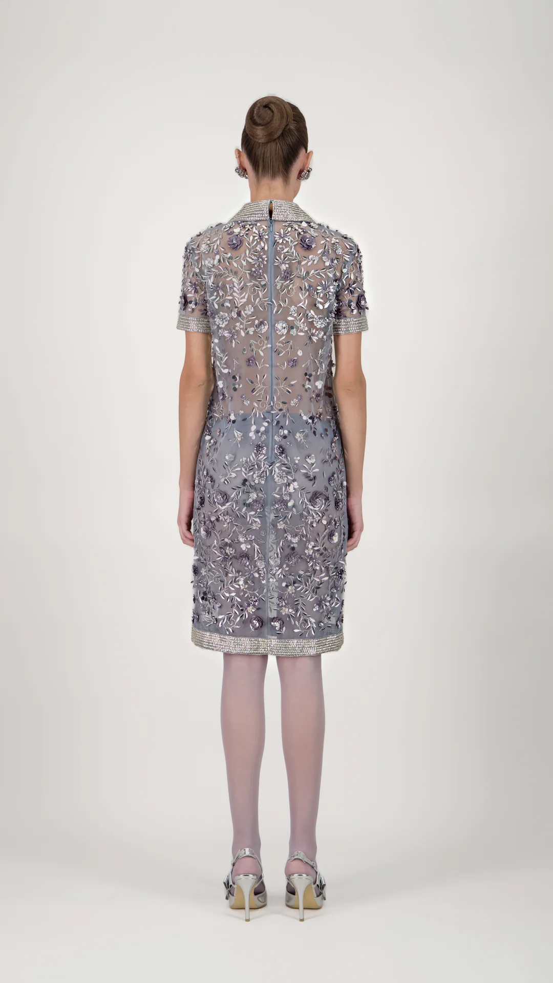 Embellished Shirt Collar Short Dress - Image 2