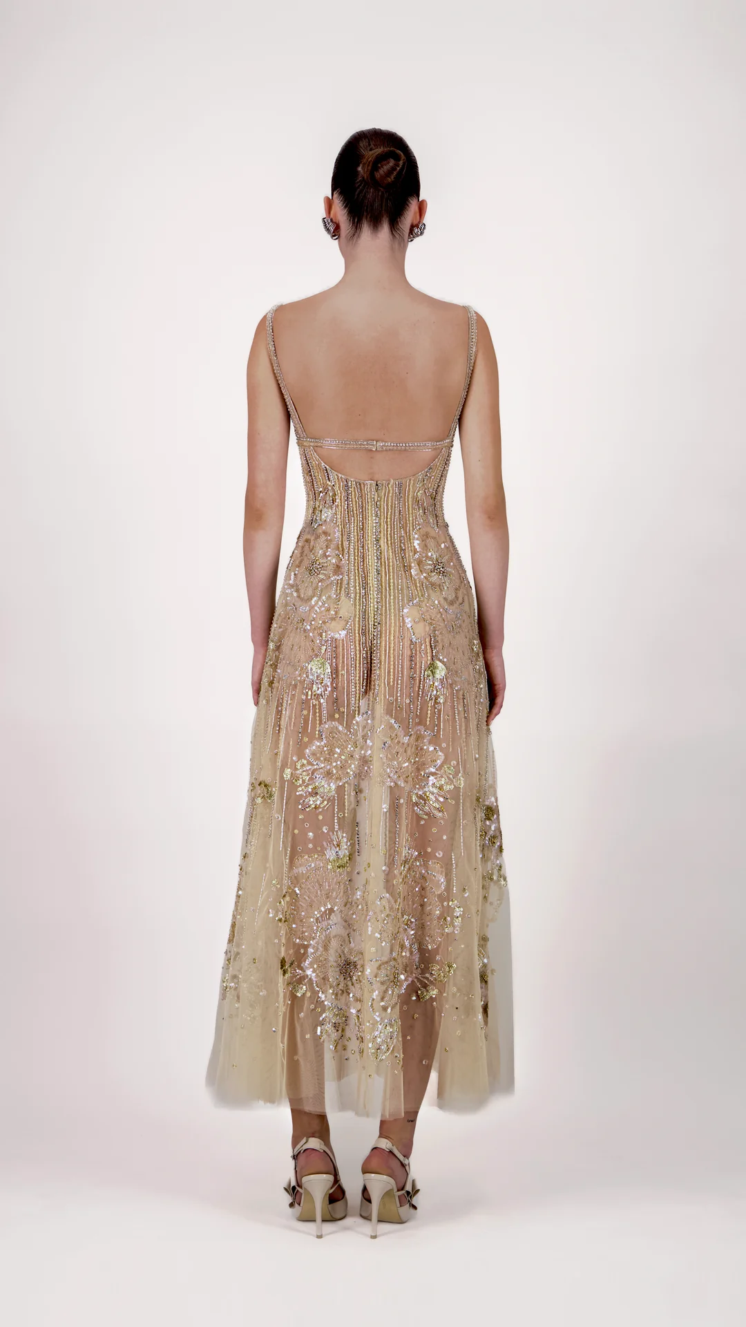 Embroidered Beaded Midi Dress - Image 2