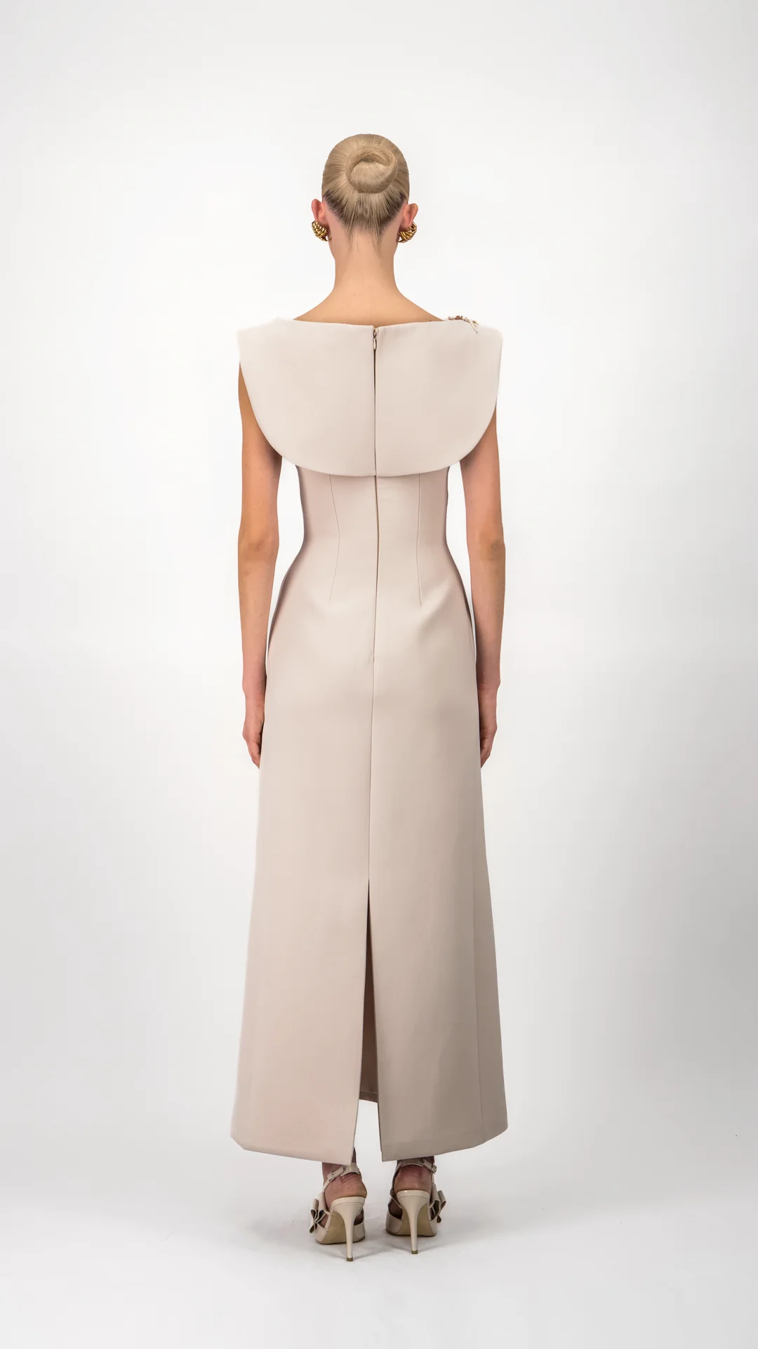 Embroidered Collar Midi Dress - Image 2