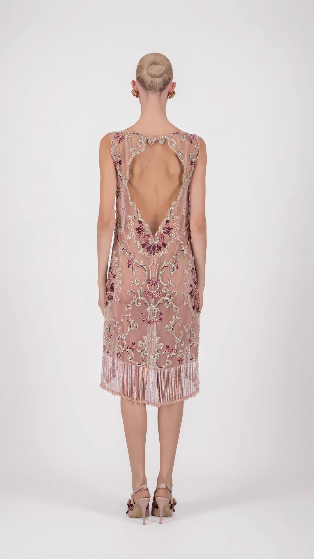 Embroidered Fringe Short Dress - Image 2