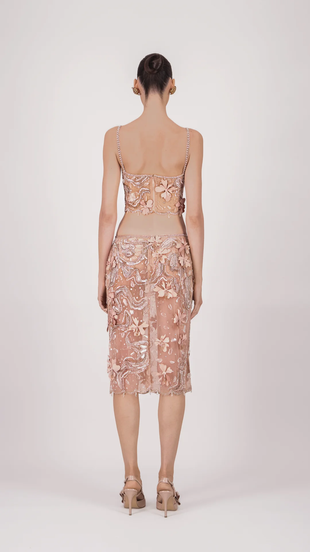 Embroidered Tulle Crop Top - Image 3
