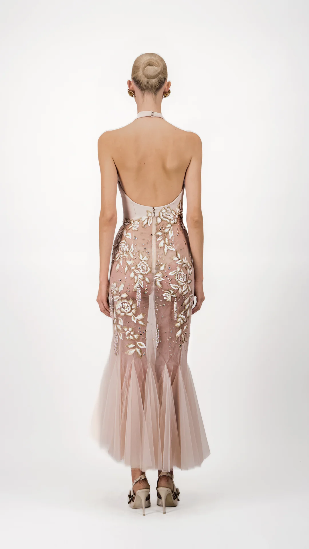 Halter Tulle Midi Dress - Image 2