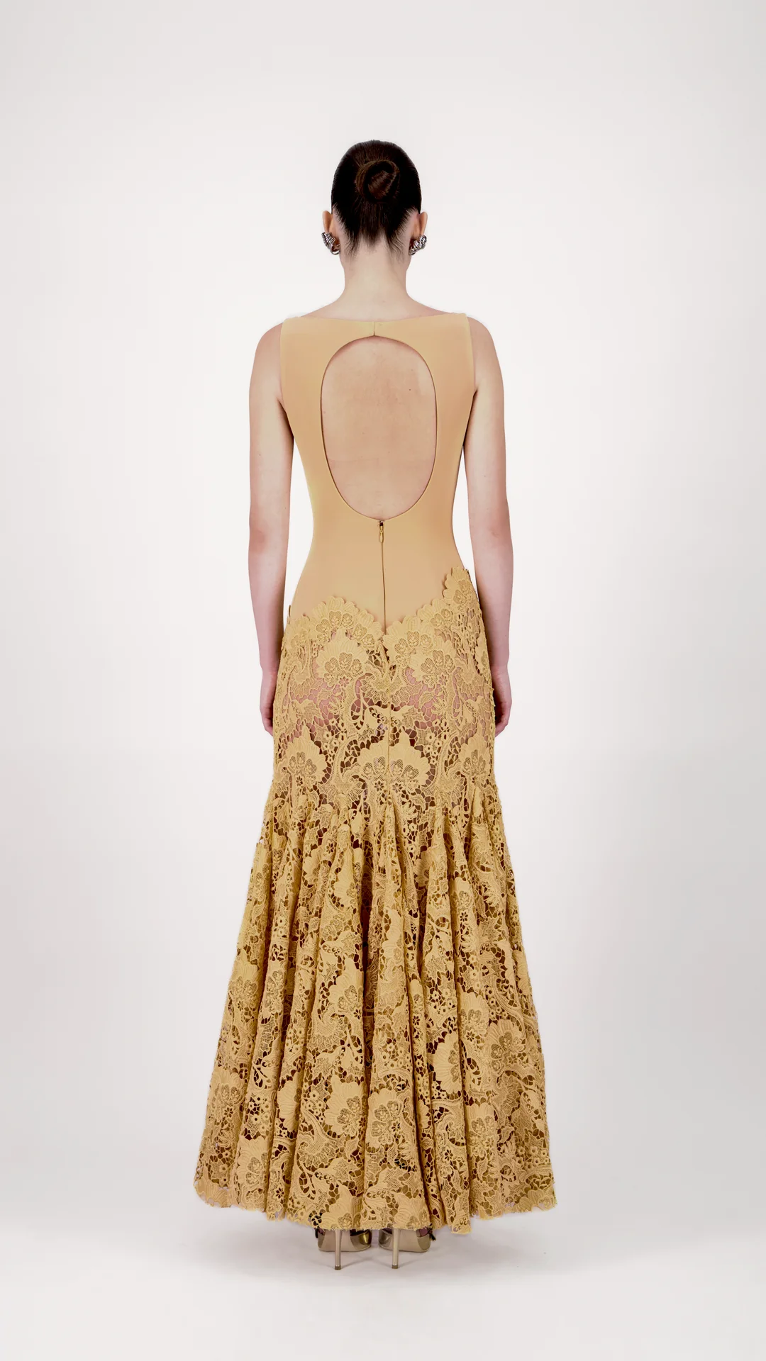 Lace Godet Long Dress - Image 2