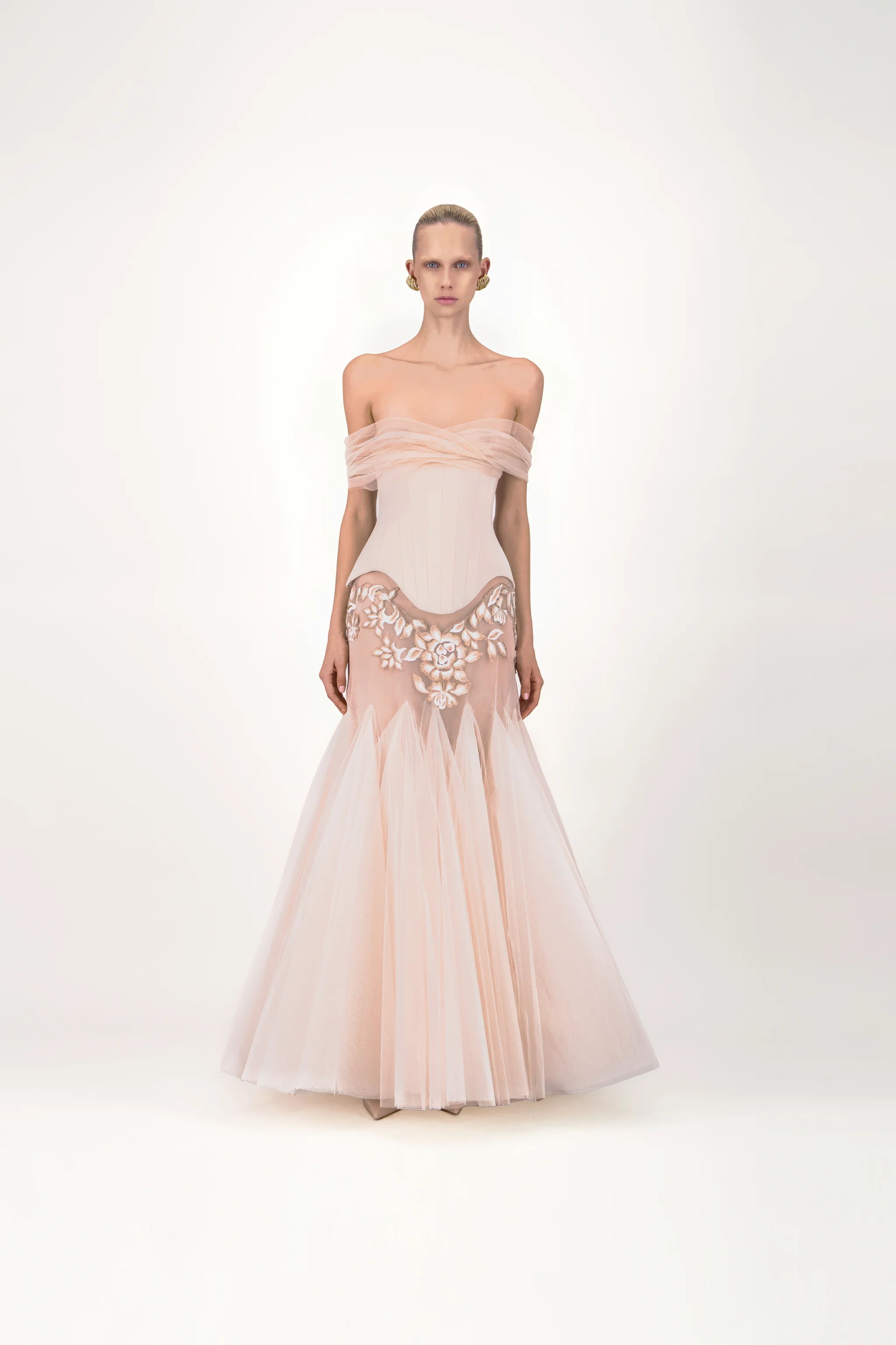 Off-Shoulder Corset Long Dress