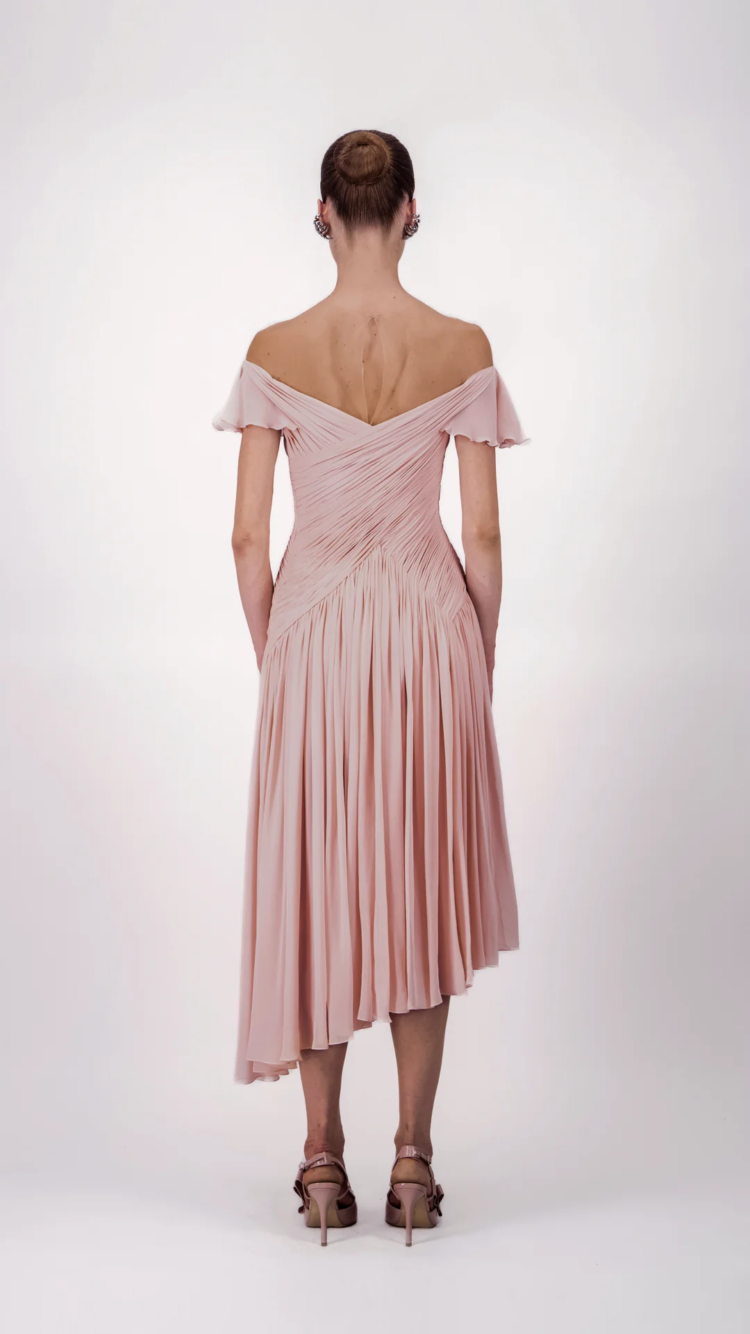 Off-Shoulder Draped Midi Dress - Image 2