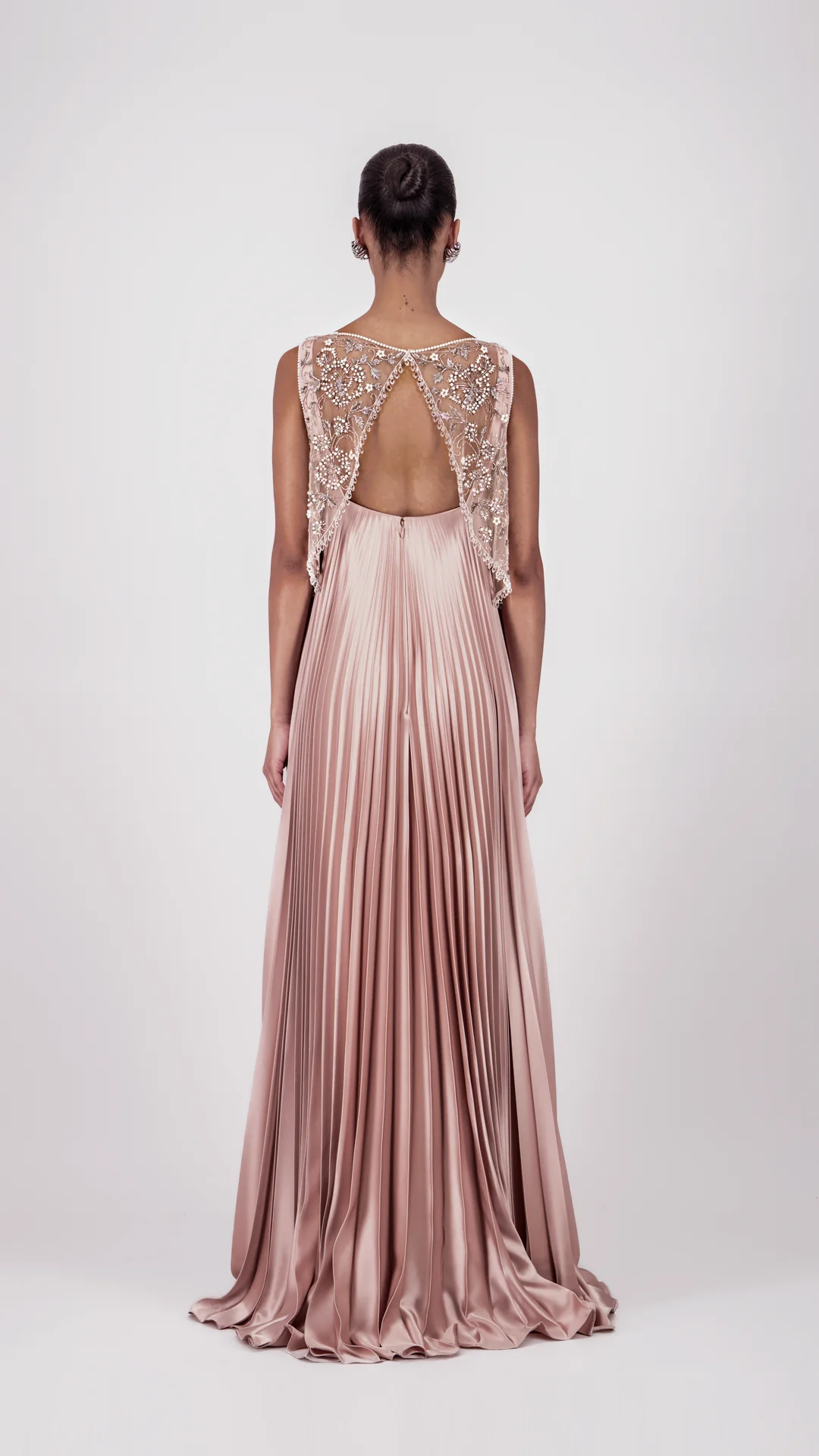Pleated Embellished Long Dress - Image 3