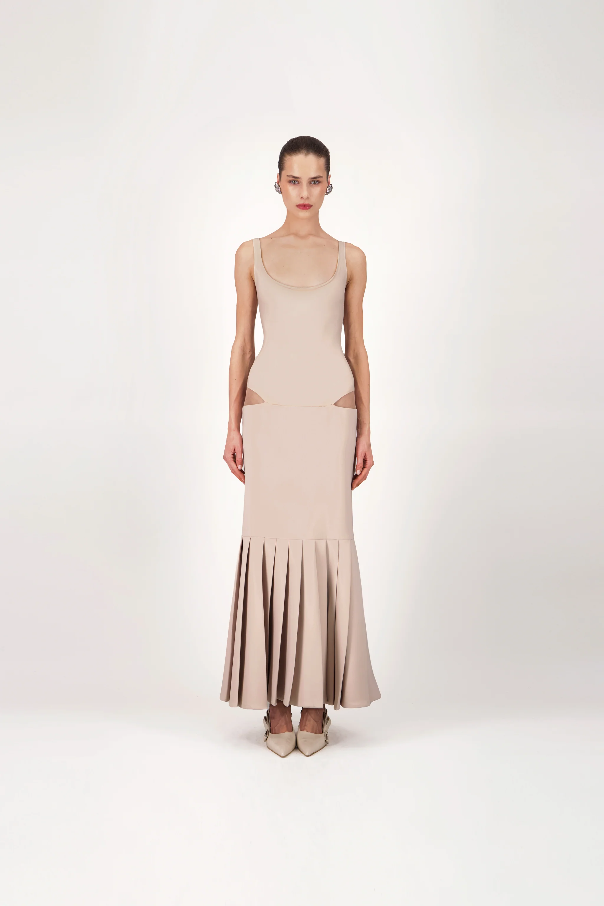 Sculpted Minimalist Midi Dress