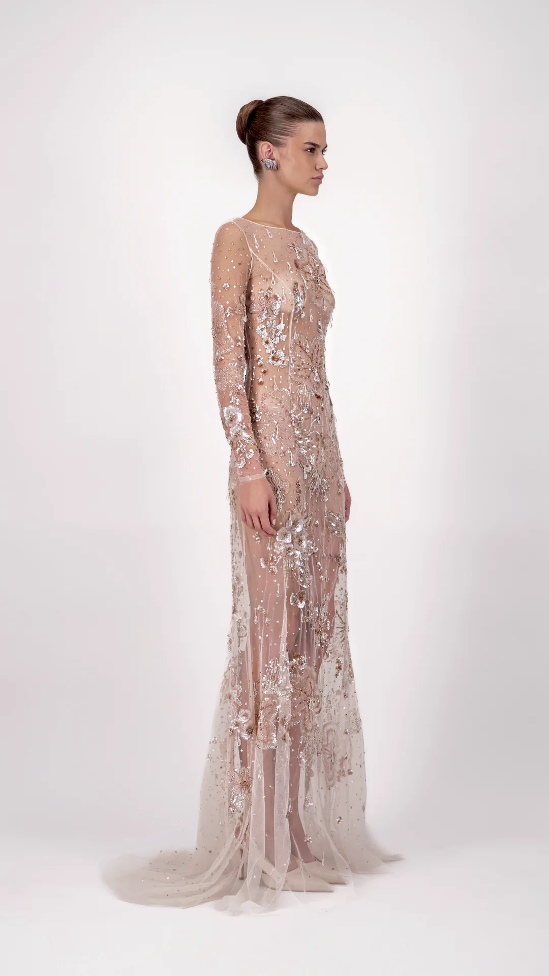 Sheer Embellished Long Dress - Image 2