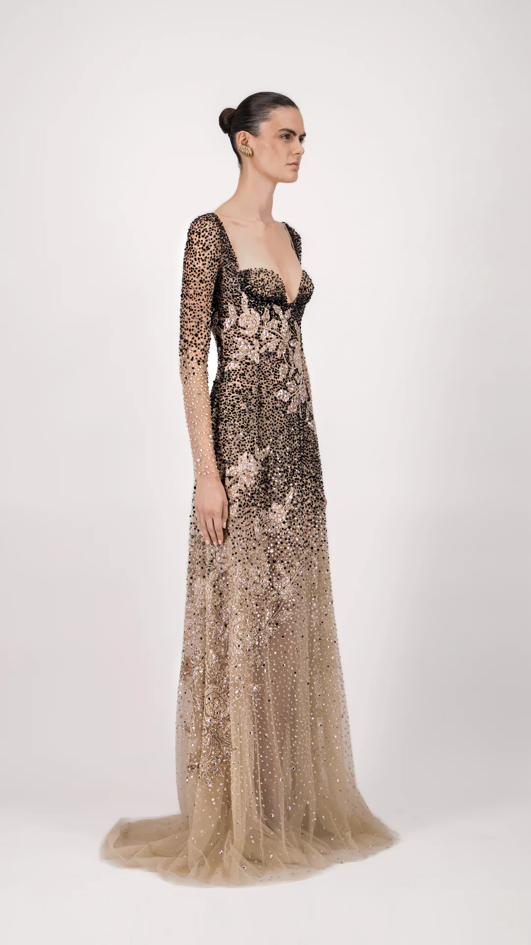 Sheer Long Sleeve Long Dress - Image 3