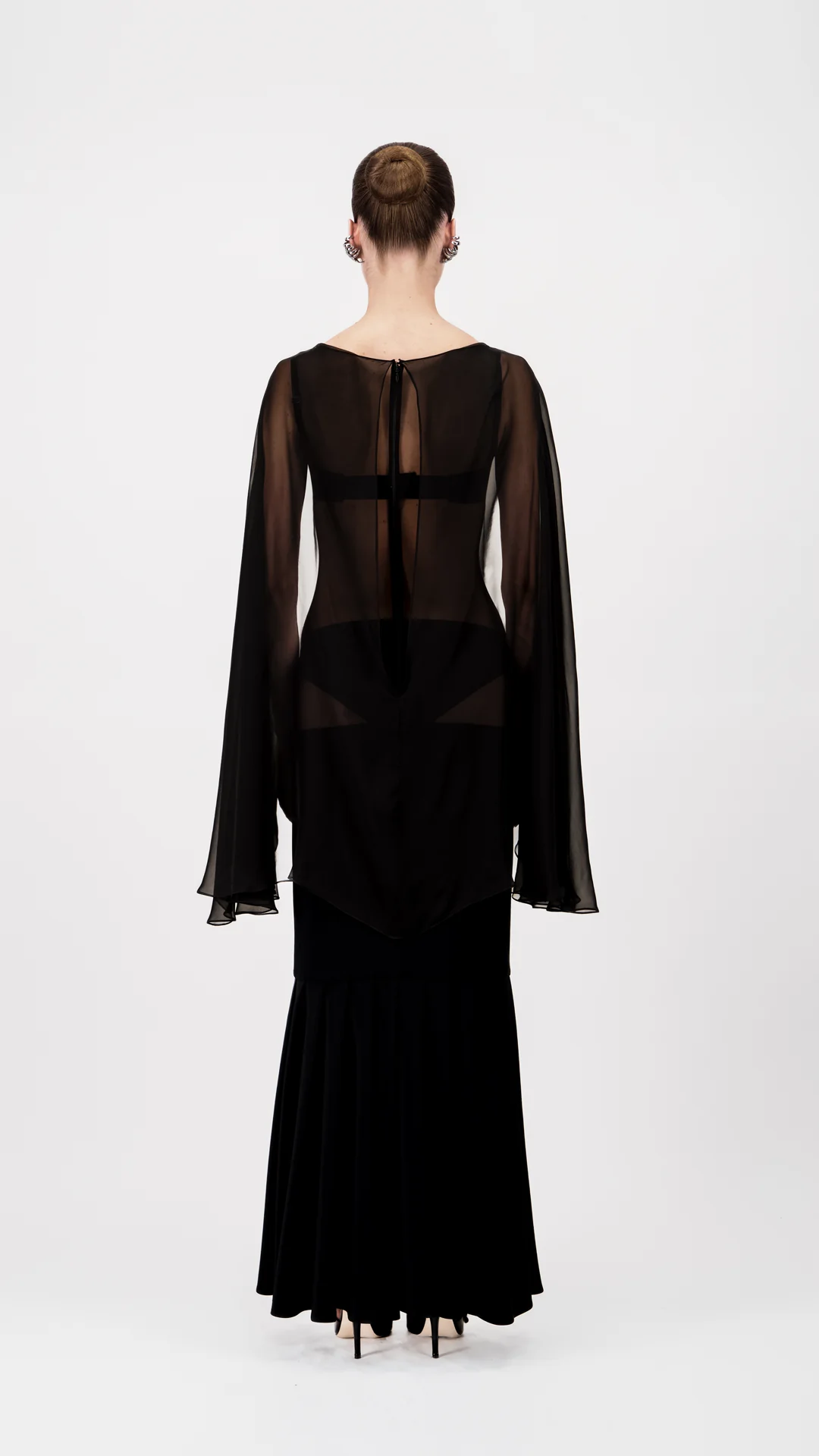 Sheer Sleeve Long Dress - Image 2