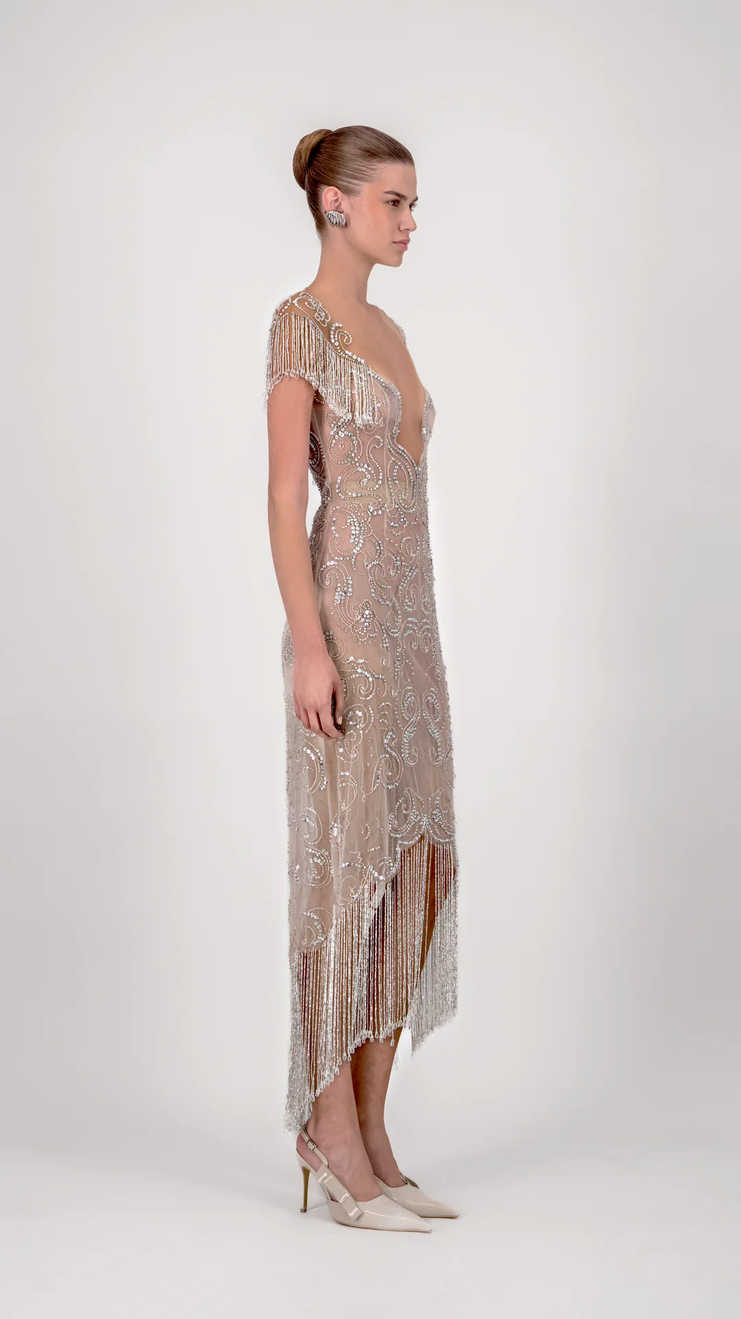 Spiral Beaded Midi Dress - Image 3