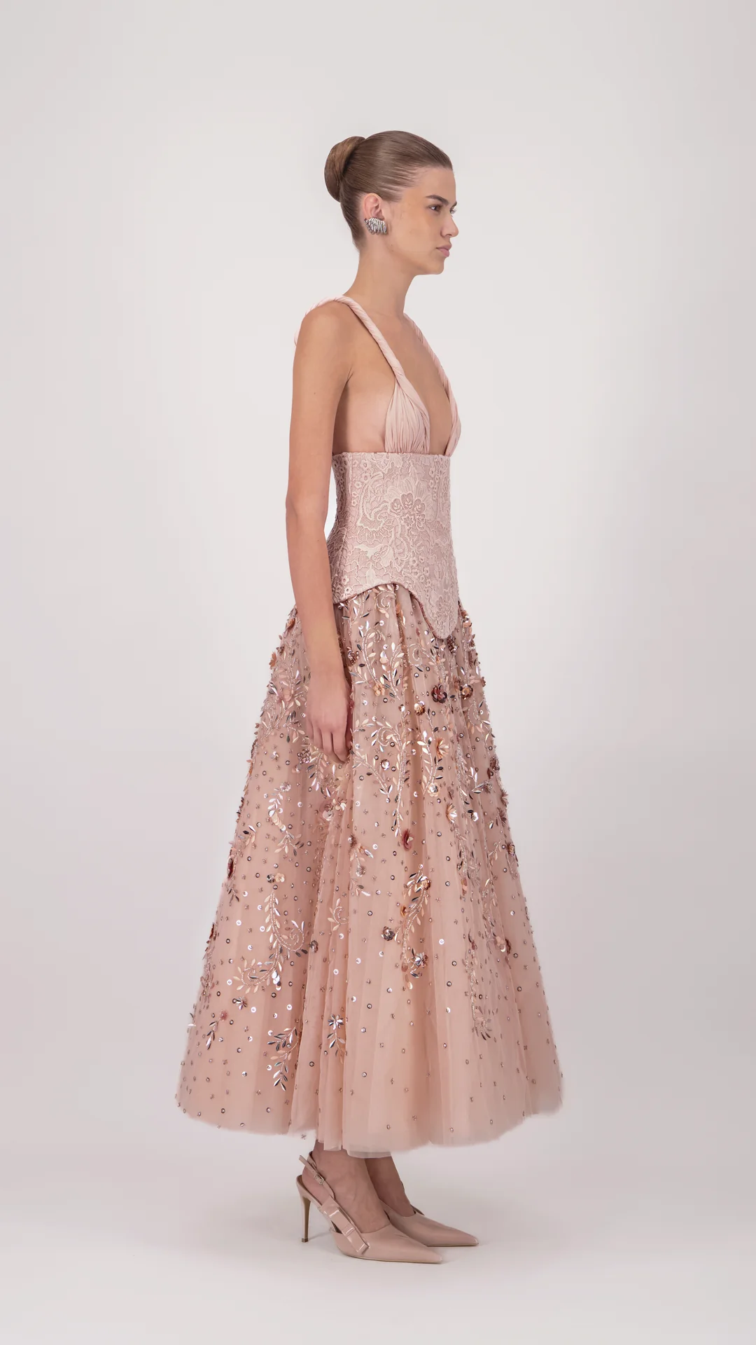 Strap Corset Embellished Midi Dress - Image 3