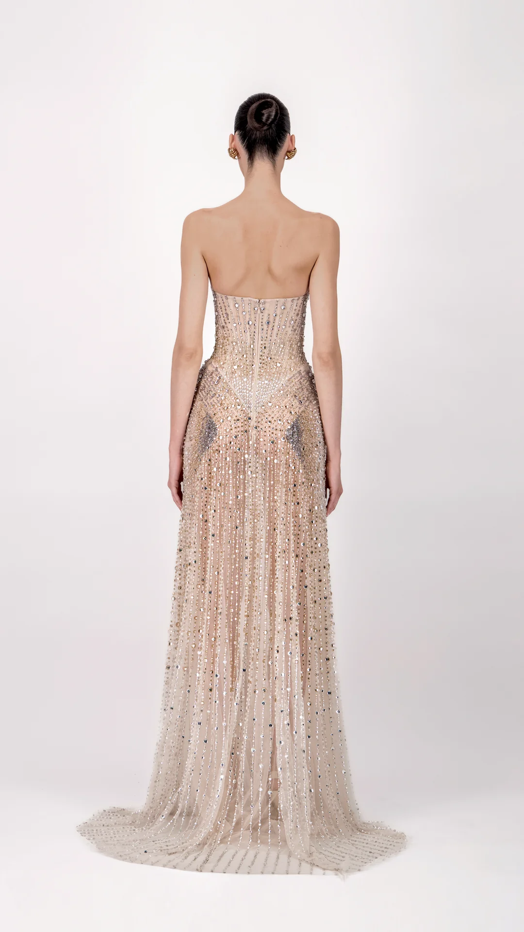 Strapless Beaded Long Dress - Image 2