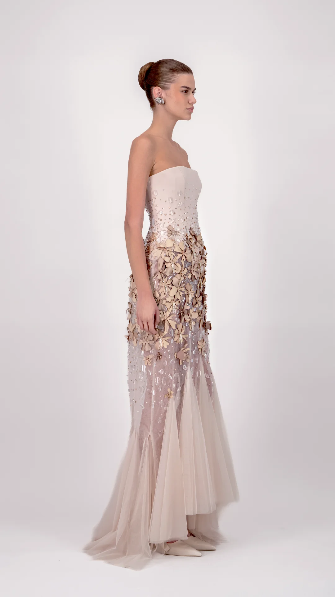 Strapless Floral Long Dress - Image 3