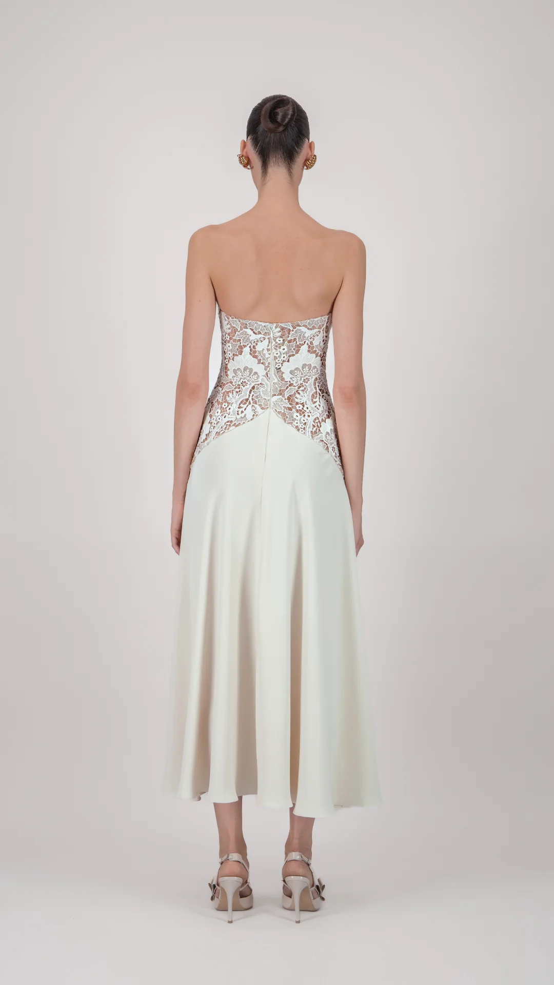 Strapless Lace Corset Midi Dress - Image 2