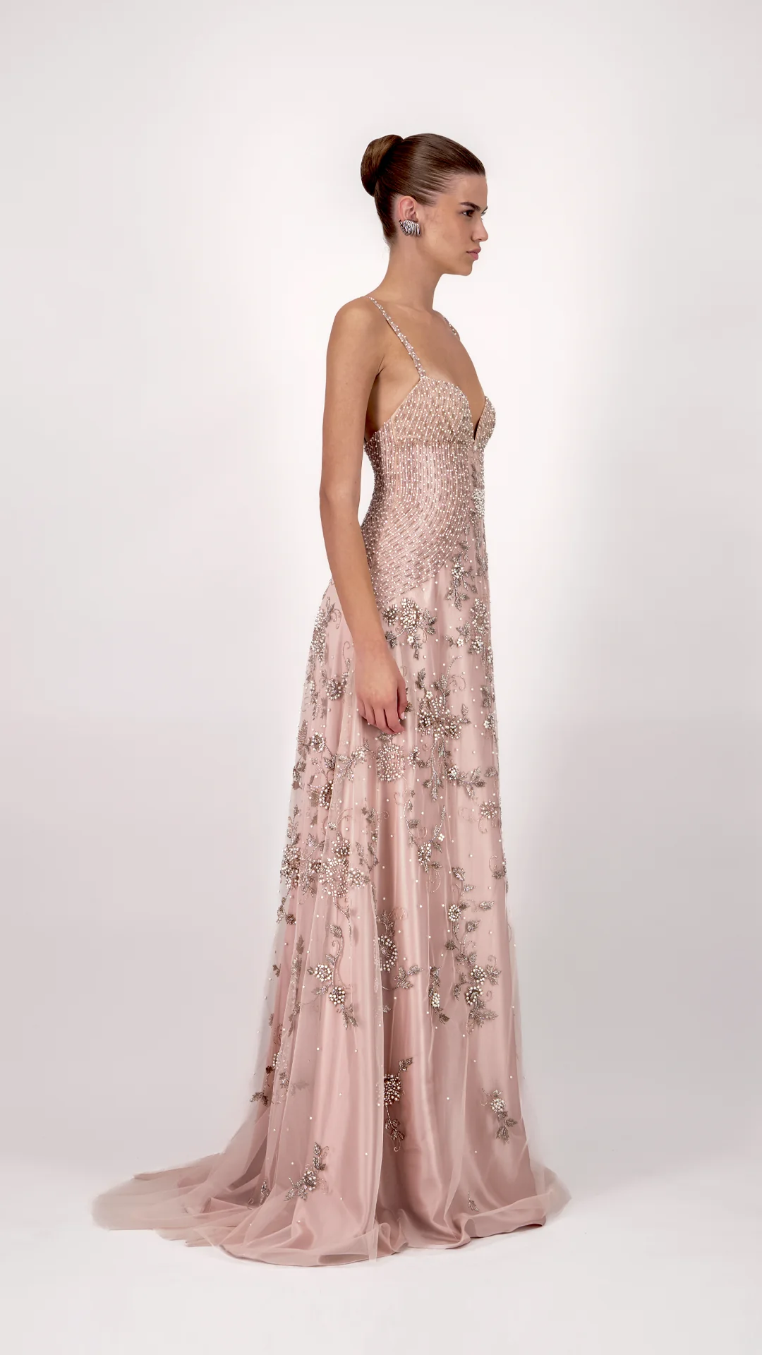 V-Neck Strap Embellished Long Dress - Image 3